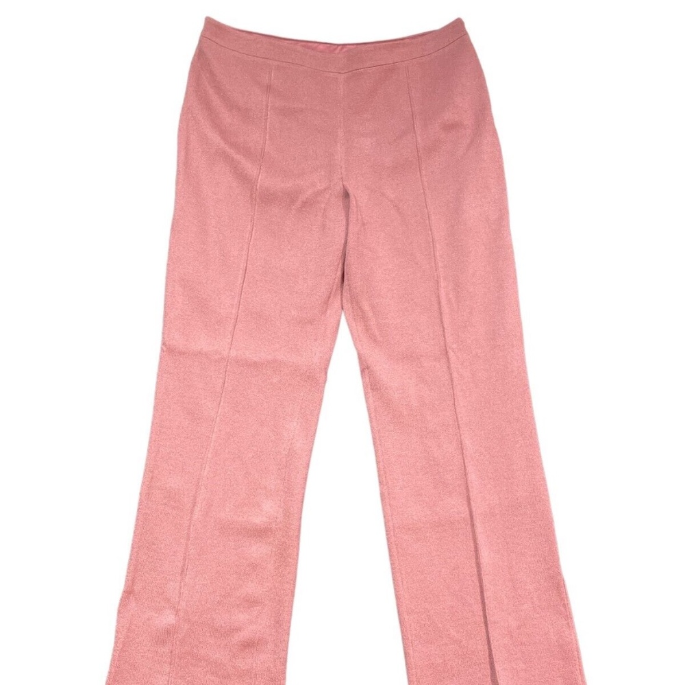 ST. JOHN Evening Women's Size 14 Tea Rose Fashion Fit Wide Leg Pants